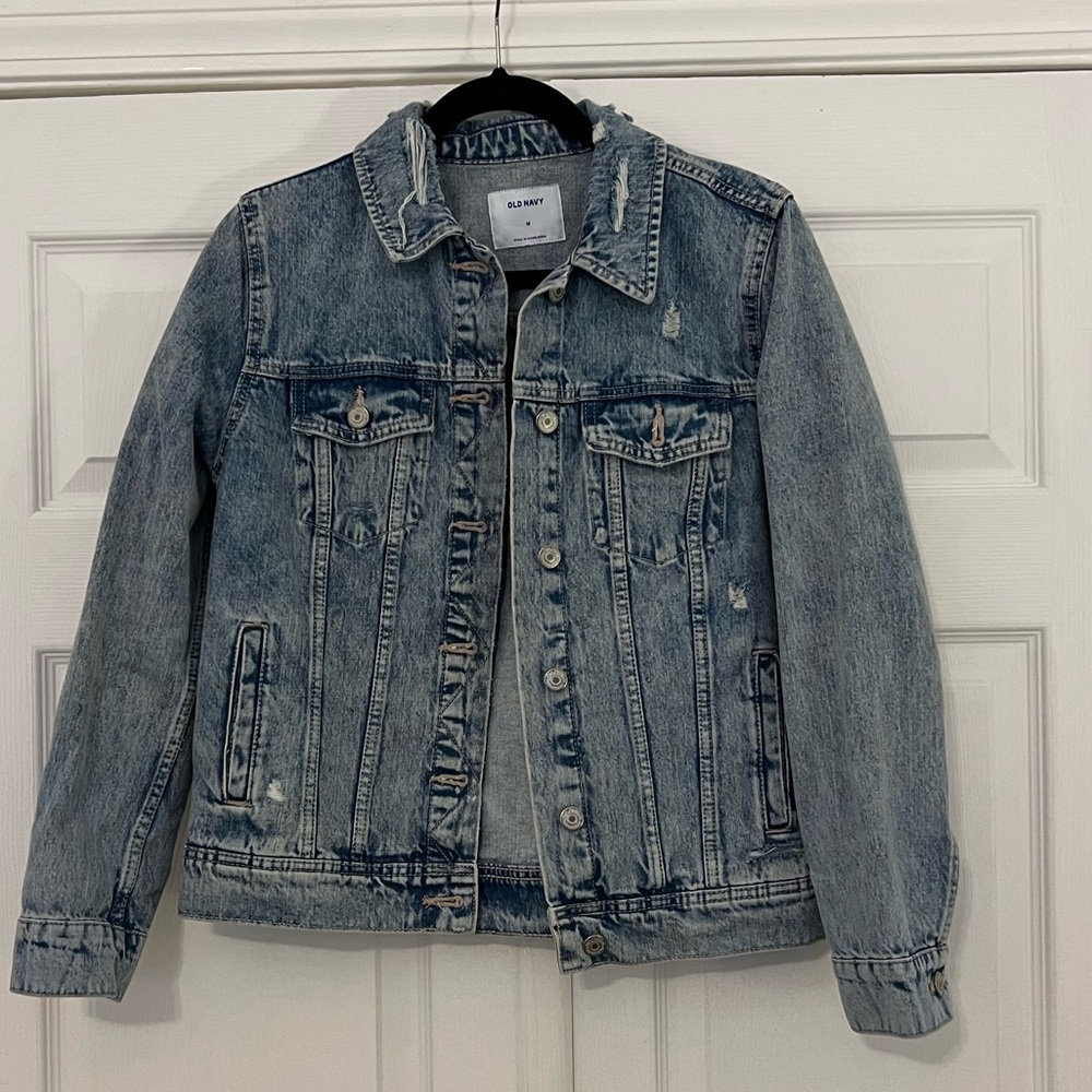 Old Navy Distressed Denim Jacket- Medium